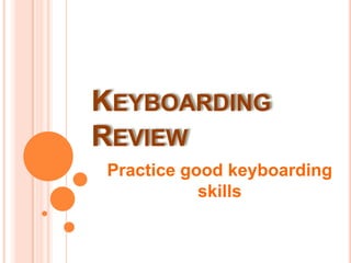 Keyboarding Review Practice good keyboarding skills 