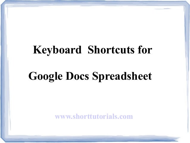 keyboard shortcuts for google docs