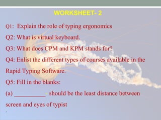 Keyboard Skills: types of typing Skills for students | PPT