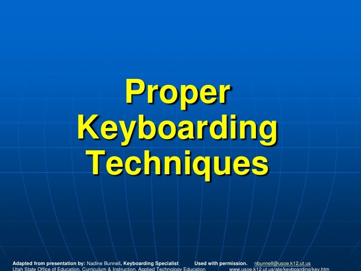 Keyboard techniques