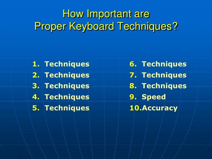 Keyboard techniques