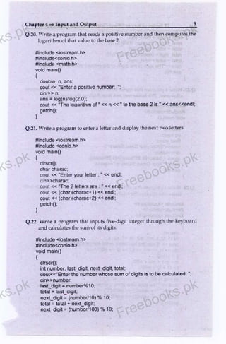 Key book to programming exercises of oop c++ (free books.pk) | PDF