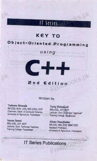 Key book to programming exercises of oop c++ (free books.pk) | PDF