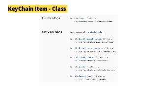 KeyChain Item - Class
 