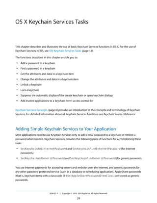 Keychain Services Programming Guide | PDF