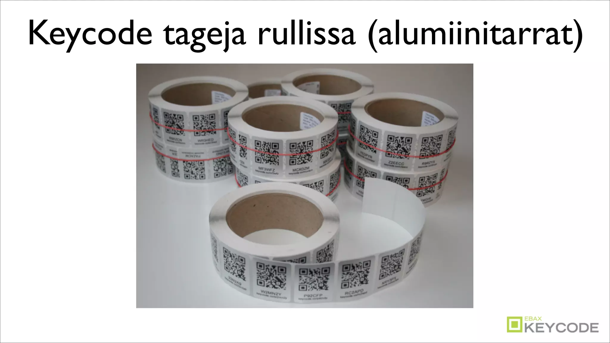 Keycode tageja rullissa (alumiinitarrat)
 