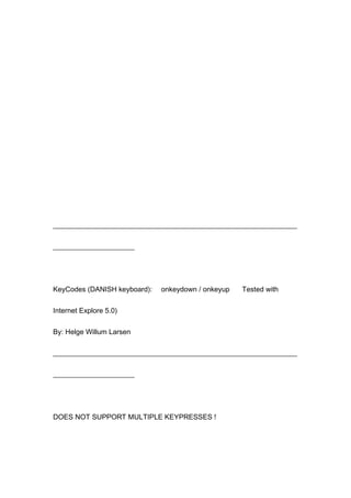 Key codes | DOCX