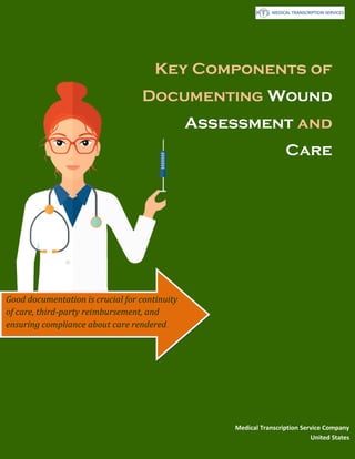 Key Components of
Documenting Wound
Assessment and
Care
Good documentation is crucial for continuity
of care, third-party reimbursement, and
ensuring compliance about care rendered.
Medical Transcription Service Company
United States
 