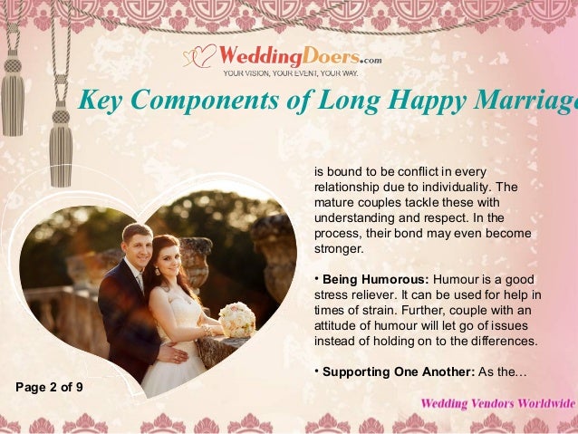 Key Components Of Long Happy Marriage