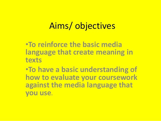 Key Concept Media Language