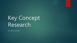 Key Concept
Research
BY NICK MOORE
 