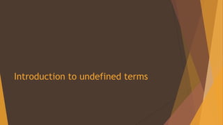 Introduction to undefined terms
 
