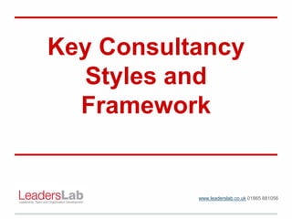 Key Consultancy
Styles and
Framework
www.leaderslab.co.uk 01865 881056
 