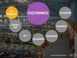 RE-
COMMERCE           FUZZYNOMICS                        CUSTOWNERS




   ACCESS-
                                                PRESUMERS
     SHIP


             MIY                  TASKSUMERS
                     SELLSUMERS




                                                                             trend
                                      Istanbul Consumer Trend Seminar |   watching
                                                                              .com
 