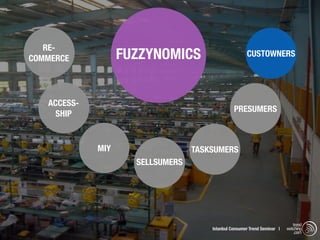 RE-
COMMERCE           FUZZYNOMICS                        CUSTOWNERS




   ACCESS-
                                                PRESUMERS
     SHIP


             MIY                  TASKSUMERS
                     SELLSUMERS




                                                                             trend
                                      Istanbul Consumer Trend Seminar |   watching
                                                                              .com
 