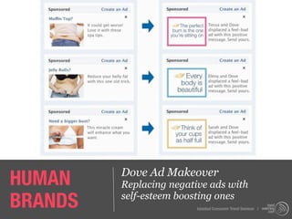 HUMAN    Dove Ad Makeover
         Replacing negative ads with
BRANDS   self-esteem boosting ones
                         Istanbul Consumer Trend Seminar |
 