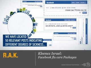 R.A.K.   Kleenex Israel:
         Facebook flu care Packages

                        Istanbul Consumer Trend Seminar |
 