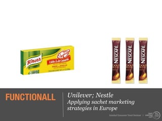 FUNCTIONALL   Unilever; Nestle
              Applying sachet marketing
              strategies in Europe
                             Istanbul Consumer Trend Seminar |
 