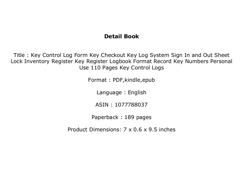((download_p.d.f)) library^@@ Key Control Log Form Key Checkout Key Log ...