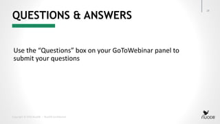 QUESTIONS & ANSWERS
Use the “Questions” box on your GoToWebinar panel to
submit your questions
28
Copyright © 2016 NuoDB − NuoDB Confidential
 