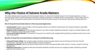 Technical Grade Understanding pharma grade solvents versus technical grade | PPTX