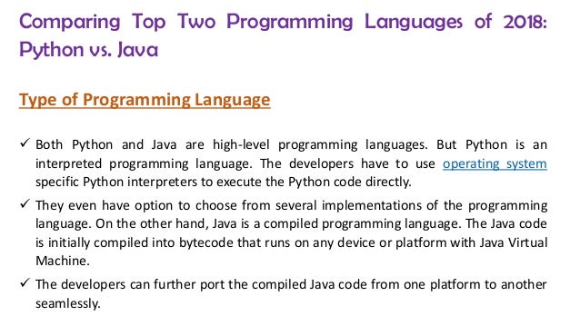 Key differences between python and java image.