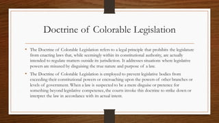 Comprehensive Overview of Key Doctrines in Constitutional Law and Their ...