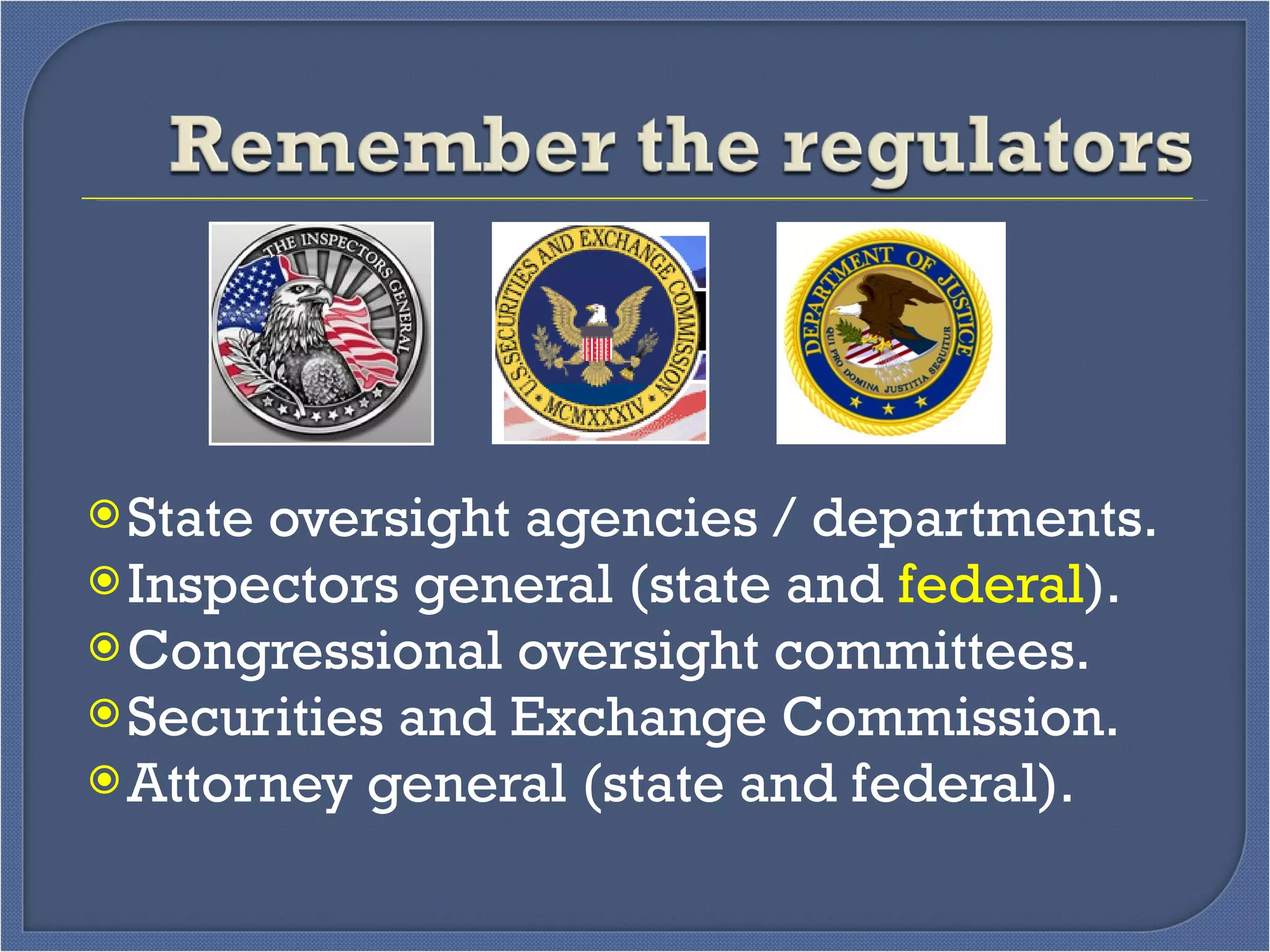 Fec Inspector General Key documents you can't live without 1 | PPT