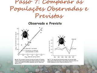 Passo 7: Comparar as
Populações Observadas e
Previstas
Observado e Previsto
 