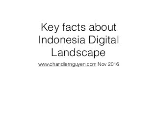 Key facts about
Indonesia Digital
Landscape
www.chandlernguyen.com Nov 2016
 