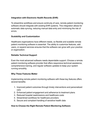 Key Features Every Remote Patient Monitoring Software Should Have | PDF