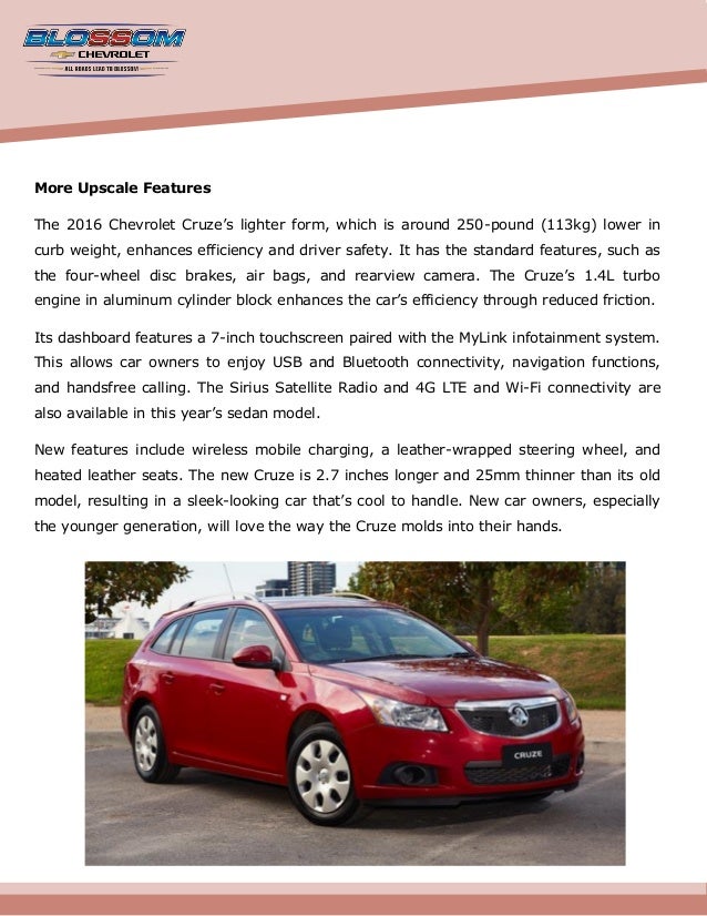 Key Features of the 2016 Chevrolet Cruze