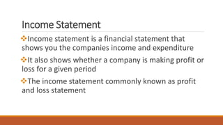 Key Financial Statement.. income statement,balance sheet,cash flow ...