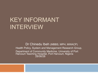Key informant interview | PPTX