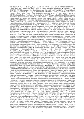 17
CENTRE,No.35 New Lal Bagh,Opp.Polo Ground,Patiala-147001 • Patna: CAMS SERVICE CENTER,G-3,
Ground Floor,OM Complex,Near Saket Tower, SP Verma Road,Patna,Bihar,800001 • Pitampura: CAMS
SERVICE CENTER,Aggarwal Cyber Plaza-II,Commercial Unit No-371,3rd Floor,Plot No C-7,Netaji Subhash
Palace,Pitampura-110034 • Pondicherry: CAMS SERVICE CENTER,No.S-8, 100,Jawaharlal Nehru Street(New
Complex, Opp. Indian Coffee House),Pondicherry,Pondicherry,605001 • Pune: CAMS SERVICE
CENTER,Vartak Pride,1st Floor,Survey No.46,City Survey No.1477,Hingne budruk,D.P.Road,Behind Dinanath
mangeshkar Hospital,Karvenagar,Pune-411052 • Rae Bareli: 17, Anand Nagar Complex Opposite Moti Lal
Nehru Stadium SAI Hostel Jail Road Rae Bareilly Uttar pradesh -229001 • Raipur: CAMS SERVICE
CENTER,HIG,C-23 Sector - 1Devendra Nagar,Raipur,Chattisgarh,492004 • Rajahmundry: CAMS SERVICE
CENTER,Door No: 6-2-12, 1st Floor,Rajeswari Nilayam,Near Vamsikrishna Hospital,Nyapathi Vari Street, T
Nagar,Rajahmundry,AndhraPradesh,533101 • Rajapalayam: No 59 A/1, Railway Feeder Road(Near Railway
Station)RajapalayamTamilnadu626117 • Rajkot: CAMS SERVICE CENTER,Office 207 - 210, Everest
BuildingHarihar ChowkOpp Shastri Maidan,Limda Chowk,Rajkot,Gujarat,360001 • Ranchi: CAMS SERVICE
CENTER,No.4,HB RoadNo: 206,2nd Floor Shri Lok ComplexH B Road Near
Firayalal,Ranchi,Jharkhand,834001 • Ratlam: Dafria & Co,No.18, Ram Bagh, Near Scholar's School,Ratlam,
MadhyaPradesh 457001 • Ratnagiri: Orchid Tower, Ground Floor, Gala No 06, S.V.No.301/Paiki 1/2, Nachane
Munciple Aat, ArogyaMandir, Nachane Link Road, Ratnagiri, Maharashtra - 415 612 • Rohtak: CAMS
SERVICE CENTRE,SCO 06,Ground Floor,MR Complex,Near Sonipat Stand Delhi Road,Rohtak-124001 •
Roorkee: 22, Civil Lines, Ground Floor,Hotel Krish Residency,Roorkee,Uttarakhand 247667 • Rourkela: CAMS
SERVICE CENTRE,2nd Floor,J B S Market Complex,Udit Nagar,Rourkela-769012 • Sagar: Opp. Somani
Automobile,s Bhagwanganj Sagar, MadhyaPradesh 470002 • Saharanpur: I Floor, Krishna ComplexOpp. Hathi
GateCourt Road,Saharanpur,Uttarpradesh,247001 • Salem: No.2, I Floor Vivekananda Street,New
Fairlands,Salem,Tamilnadu,636016 • Sambalpur: C/o Raj Tibrewal & AssociatesOpp.Town High
School,Sansarak Sambalpur,Orissa,768001 • Sangli: Jiveshwar Krupa BldgShop. NO.2, Ground Floor,Tilak
ChowkHarbhat Road,Sangli,Maharashtra-416416 • Satara: 117 / A / 3 / 22, Shukrawar Peth,Sargam
Apartment,Satara,Maharashtra,415002 • Shahjahanpur: Bijlipura, Near Old Distt Hospital, Jail Road
,Shahjahanpur Uttarpradesh-242001 • Shillong: 3rd FloorRPG Complex,Keating
Road,Shillong,Meghalaya,793001 • Shimla: I Floor, Opp. Panchayat Bhawan Main gateBus
stand,Shimla,HimachalPradesh,171001 • Shimoga: No.65 1st FloorKishnappa Compound1st Cross, Hosmane
Extn,Shimoga,Karnataka,577201 • Siliguri: CAMS SERVICE CENTER,No.78,Haren Mukherjee Road,1st
Floor,Beside SBI Hakimpara,Siliguri-734001 • Sirsa: Ground floor of CA Deepak Gupta, M G Complex, Bhawna
marg , Beside Over Bridge,bansal Cinerma Market, Sirsa Haryana,125055 • Sitapur: Arya Nagar Near Arya
Kanya School Sitapur Uttarpradesh-261001 • Solan: 1st Floor, Above Sharma General Store,Near Sanki Rest
house,The Mall,Solan, HimachalPradesh 173212 • Solapur: Flat No 109, 1st FloorA Wing, Kalyani Tower126
Siddheshwar Peth,Near Pangal High SchoolSolapur,Maharashtra,413001 • Sri Ganganagar: 18 L BlockSri
Ganganagar,Rajasthan,335001 • Srikakulam: Door No 4—4-96,First Floor.Vijaya Ganapathi Temple Back
Side,Nanubala Street ,Srikakulam, AndhraPradesh 532001 • Sultanpur: 967, Civil Lines Near Pant Stadium
Sultanpur Uttarpradesh-228001 • Surat: CAMS SERVICE CENTRE,Shop No.G-5,International Commerce
Center,Nr.Kadiwala School,Majura Gate,Ring Road,Surat-395002 • Surendranagar: 2 M I Park, Near Commerce
College, Wadhwan City,Surendranagar Gujarat 363035 • Tambaram: CAMS SERVICE CENTER,3rd Floor, B R
Complex,No.66,Door No.11A,Ramakrishna Iyer Street,Opp.National Cinema Theatre,West Tambaram,Chennai-
600045 • Thane: CAMS SERVICE CENTER,Dev Corpora,1st Floor,Office No.102,Cadbury Junction,Eastern
Express Way,Thane-400601 • Tinsukia: CAMS Transaction Point, Bhowal Complex Ground Floor, Near Dena
Bank, Rongagora Road PO / Dist - Tinsukia Assam PIN -786 125 • Tirunelveli: CAMS SERVICE
CENTRE,No.F4,Magnam Suraksaa Apatments,Tiruvananthapuram Road,Tirunelveli-627002 • Tirupati: Shop No
: 6,Door No: 19-10-8,(Opp to Passport Office),AIR Bypass Road,Tirupati-517501,AndhraPradesh • Tirupur: 1(1),
Binny Compound,II Street,Kumaran Road,Tirupur,Tamilnadu,641601 • Tiruvalla: 1st Floor, Room No - 61(63),
International Shopping Mall, Opp St. Thomas Evangelical Church, Above Thomson Bakery, Manjady, Tiruvalla,
Kerala – 689105 • Trichur: Room No. 26 & 27Dee Pee Plaza,Kokkalai,Trichur,Kerala,680001 • Trichy: No 8, I
Floor, 8th Cross West Extn,Thillainagar,Trichy,Tamilnadu,620018 • Trivandrum: R S Complex,Opp of LIC
Building,Pattom PO,Trivandrum,Kerala,695004 • Tuticorin: 4B/A16, Mangal Mall Complex,Ground Floor,Mani
Nagar,TuticorinTamilnadu628003 • Udaipur: CAMS SERVICE CENTRE,No.32,Ahinsapuri,Fatehpura
Circle,Udaipur-313001 • Ujjain: 123, 1st Floor, Siddhi Vinanyaka Trade CENTER,Saheed
Park,UjjainMadhyaPradesh456010 • Vadodara: CAMS SERVICE CENTER,No.103, Aries Complex,Bpc Road,
Off R.C.Dutt Road,Alkapuri,Vadodara,Gujarat,390007 • Valsad: 3rd floor,Gita Nivas, opp Head Post
Office,Halar Cross LaneValsad,Gujarat,396001 • Vapi: 208, 2nd Floor HEENA ARCADE,Opp. Tirupati
TowerNear G.I.D.C. Char Rasta,Vapi,Gujarat,396195 • Varanasi: Office no 1, Second floor, Bhawani Market,
Building No. D-58/2-A1, Rathyatra Beside Kuber Complex, Varanasi, Uttarpradesh-221010 • Vasco(Parent Goa):
No DU 8, Upper Ground Floor, Behind Techoclean Clinic, Suvidha Complex Near ICICI
Bank,Vasco,Goa,403802 • Vashi: CAMS SERVICE CENTER,BSEL Tech Park,B-505,Plot No.39/5 &
39/5A,Sector 30A,Opp.Vashi Railway StationmVashi,Navi Mumbai-400705 • Vellore: CAMS SERVICE
CENTRE,AKT Complex,2nd Floor,No.1,3,New Sankaranpalayam Road Tolgate,Vellore-632001 • Vijayawada:
CAMS SERVICE CENTER,40-1-68, Rao & Ratnam Complex,Near Chennupati Petrol Pump,M.G Road,
 