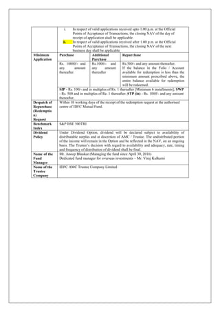 IDFC Flexi Cap Fund_Key information memorandum | PDF