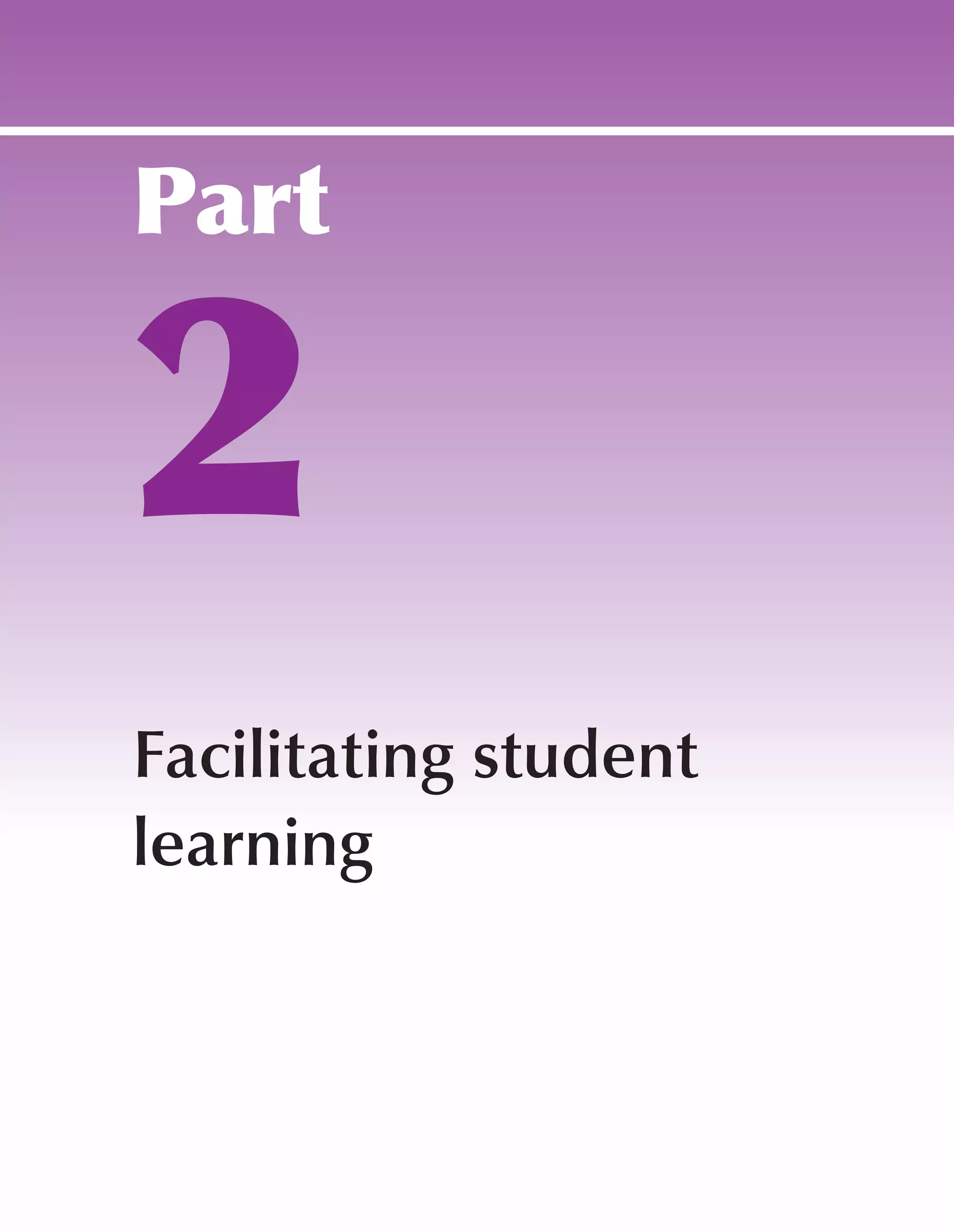 133
Part
2
Facilitating student
learning
 