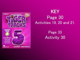 KEY
Page 30
Activities 19, 20 and 21.
Page 33
Activity 30
 