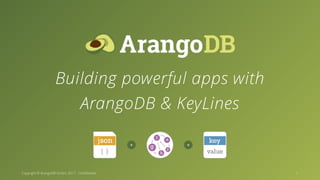 Copyright © ArangoDB GmbH, 2017 - Confidential + + 1 Building powerful apps with ArangoDB & KeyLines 