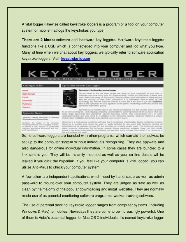 Key logger the best keystroke logger