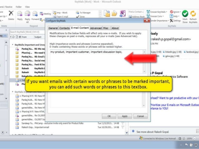 Keymails Advanced Usage
