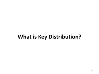 What is Key Distribution?
15
 