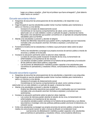 Key messages and actions for covid 19 prevention and control in schools spanish