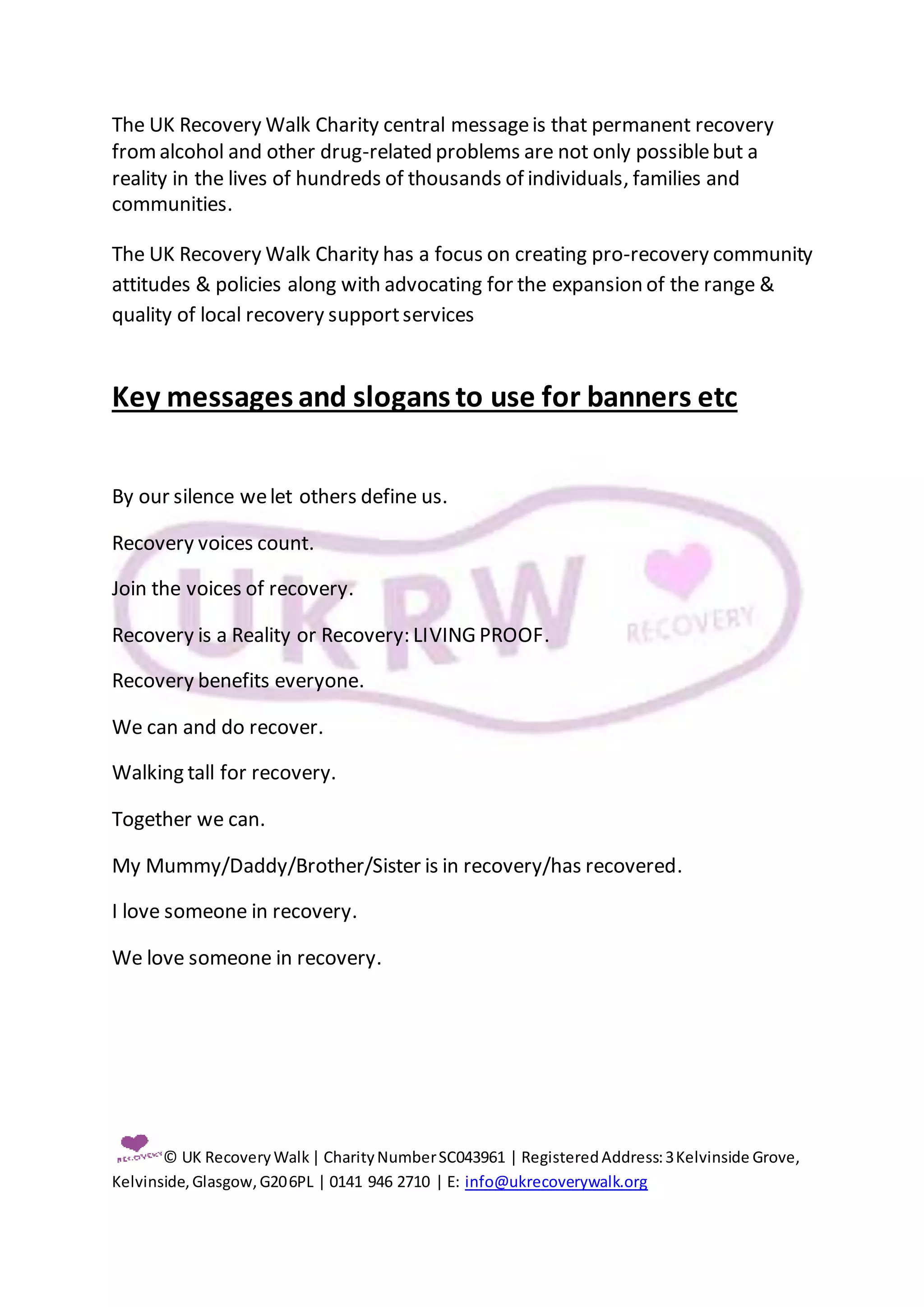 Person Key Message Key messages uk rw charity final | PDF