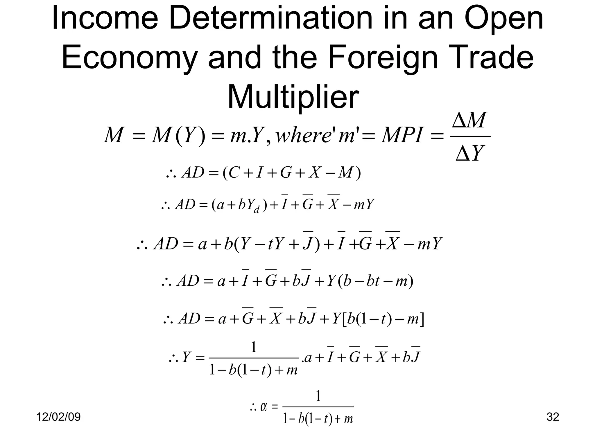 Income Determination in an Open Economy and the Foreign Trade Multiplier  06/07/09 