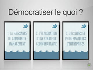 Démocratiser le quoi ?
 
