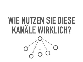 WIE NUTZEN SIE DIESE
KANÄLE WIRKLICH?
 