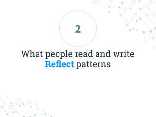 What people read and write
Reflect patterns
2
 