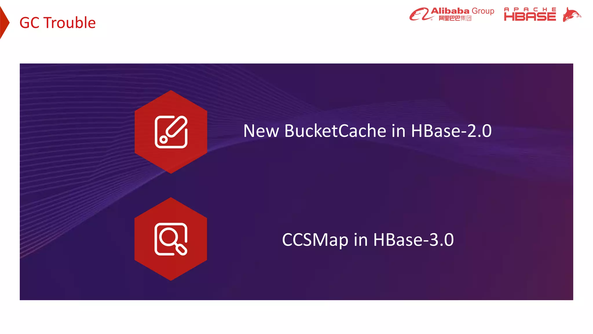 GC Trouble
New BucketCache in HBase-2.0
CCSMap in HBase-3.0
 
