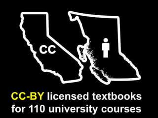 CC-BY licensed textbooks
for 110 university courses

 